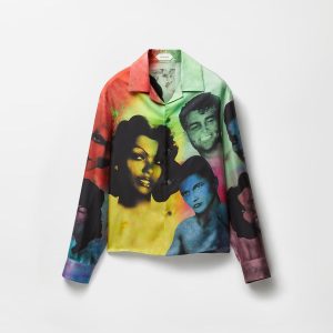 Printed Silk Twill Slim Shirt