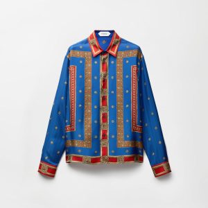 Printed Silk Twill Regular Shirt