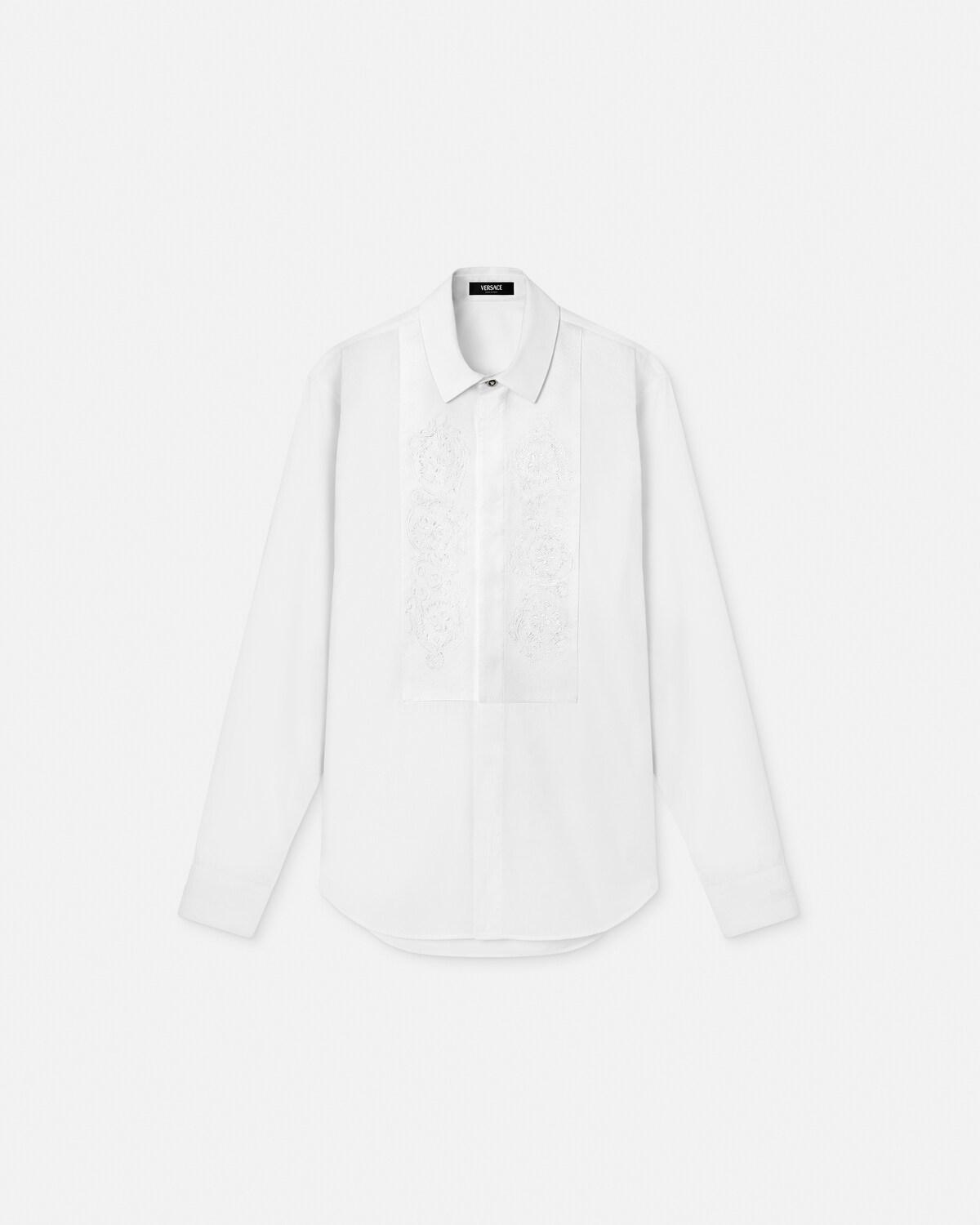 Embroidered Cotton-Poplin Evening Shirt