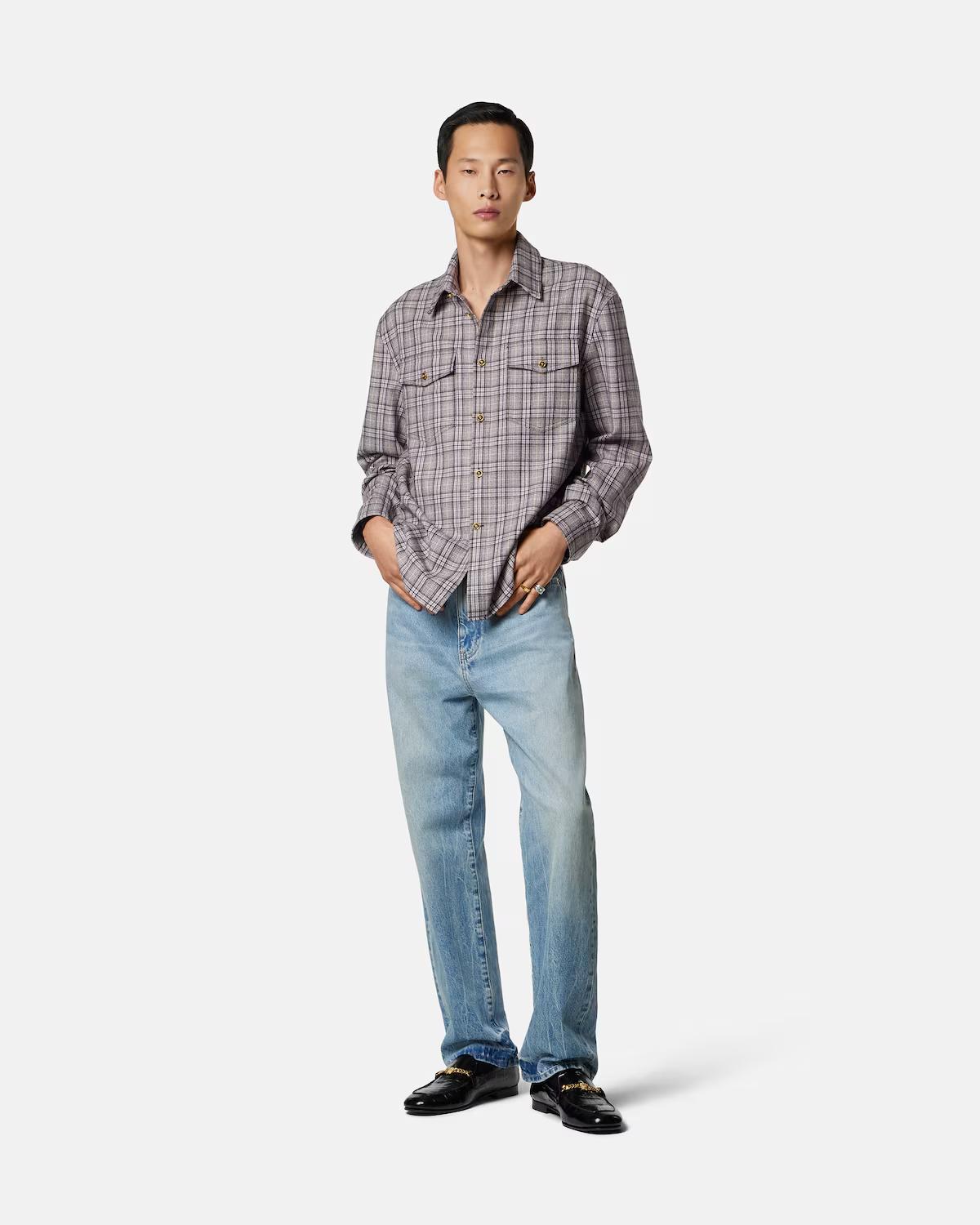 Checked Wool Flannel Shirt - Image 2