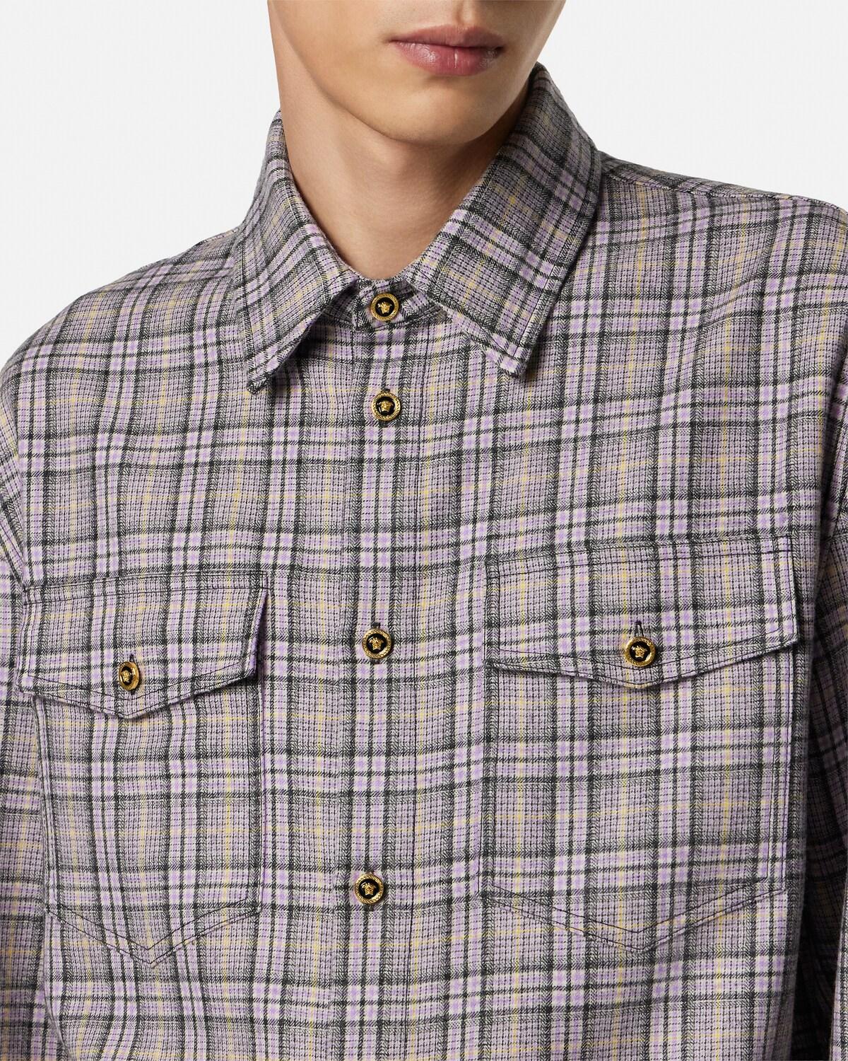 Checked Wool Flannel Shirt - Image 3