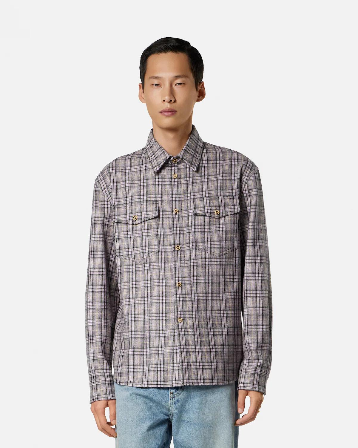 Checked Wool Flannel Shirt - Image 4