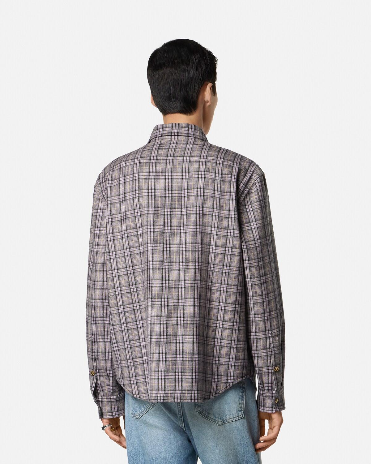 Checked Wool Flannel Shirt - Image 5