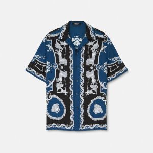 Printed Silk Twill Slim Shirt