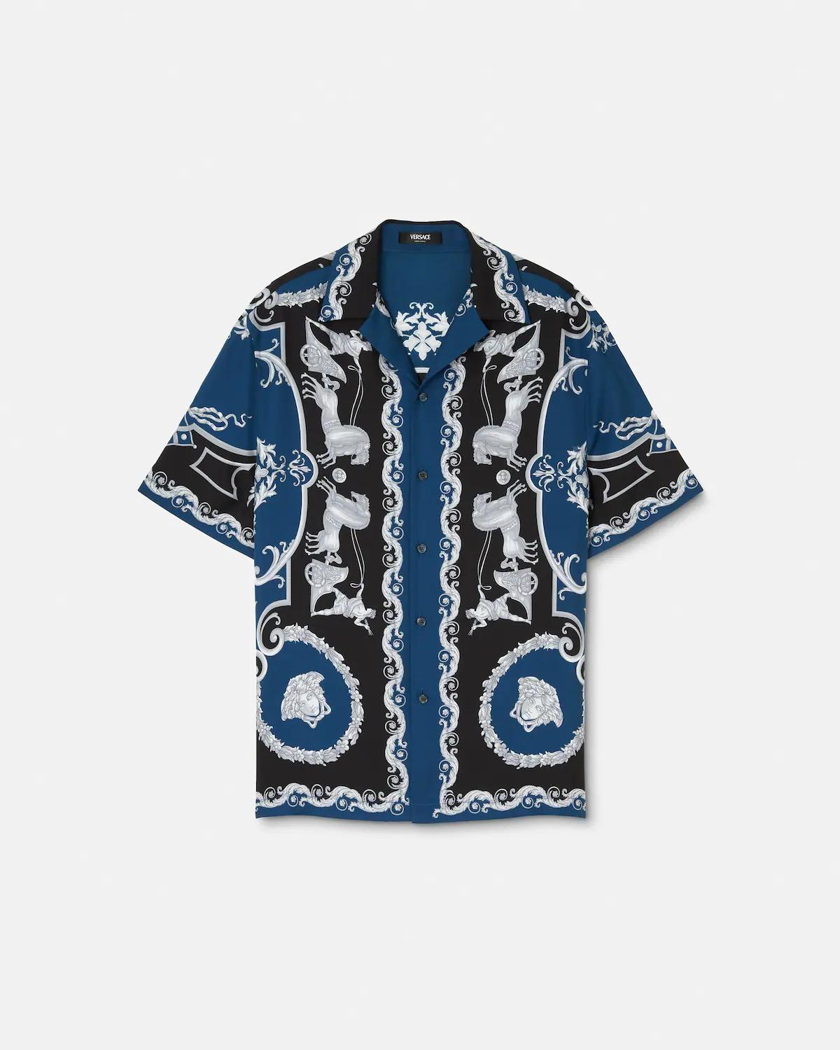Printed Silk Twill Slim Shirt