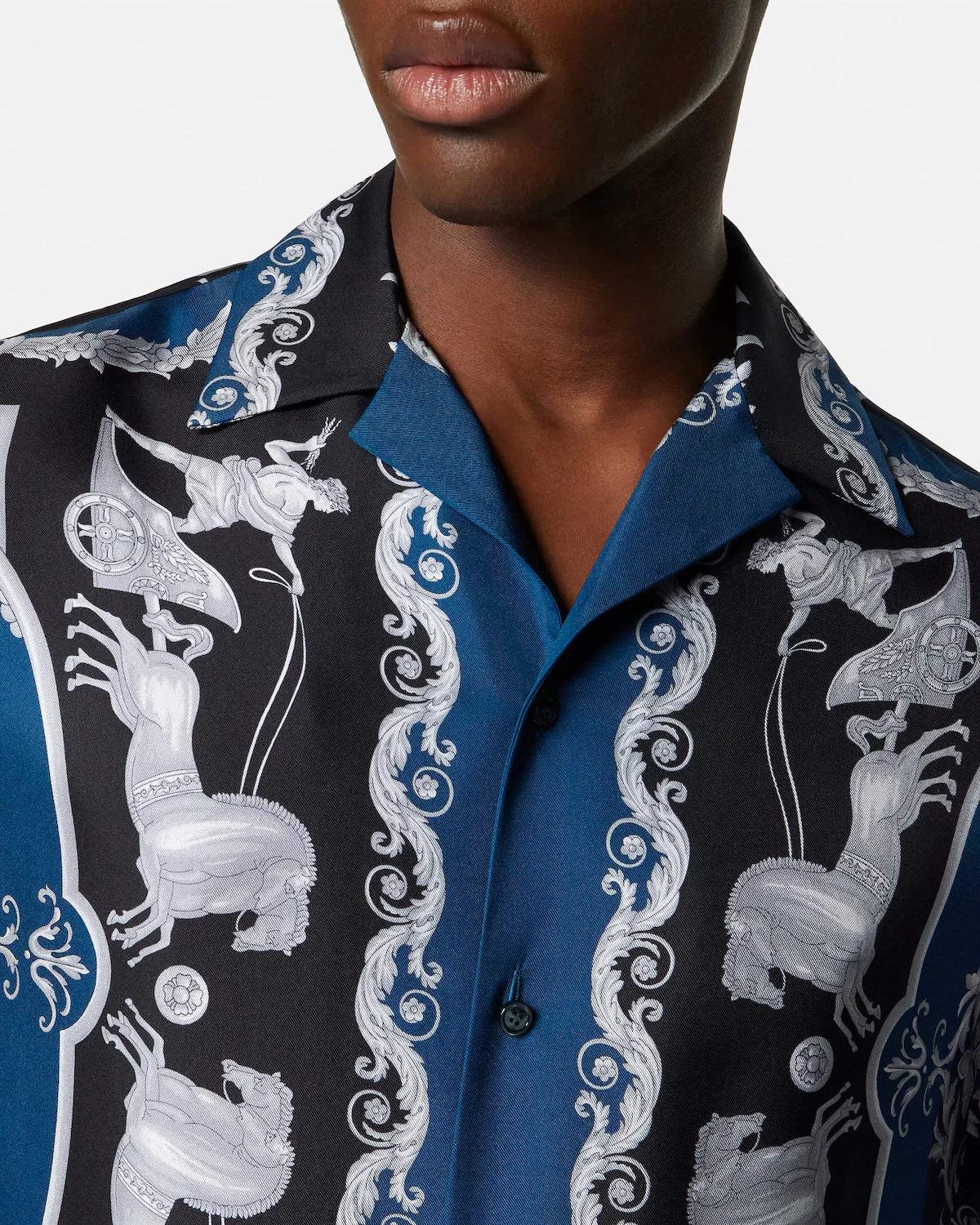 Printed Silk Twill Slim Shirt - Image 3