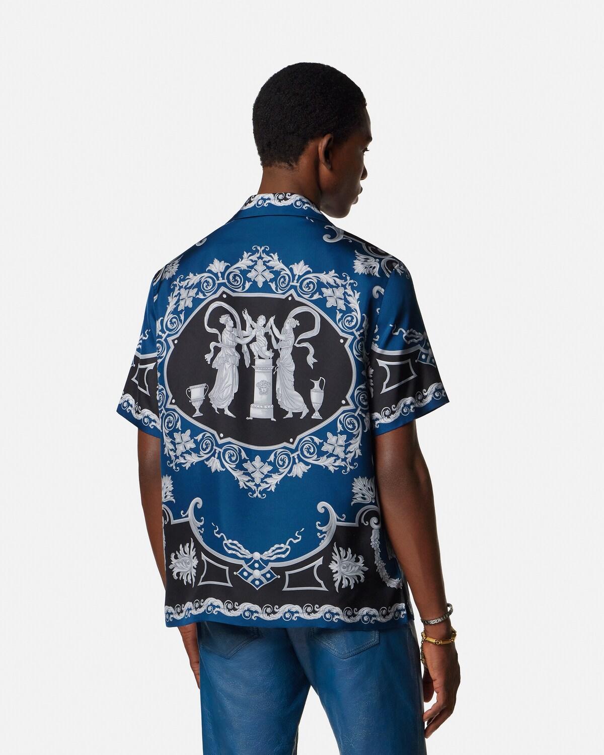 Printed Silk Twill Slim Shirt - Image 5