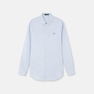 Striped Cotton-Poplin Slim Shirt