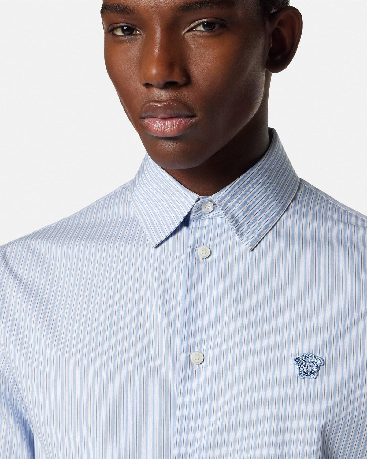 Striped Cotton-Poplin Slim Shirt - Image 3