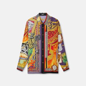 Printed Silk Twill Regular Shirt