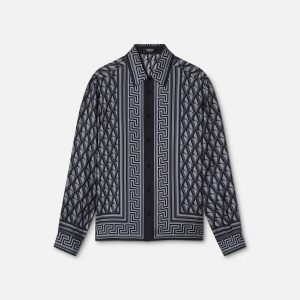 Printed Silk Twill Slim Shirt