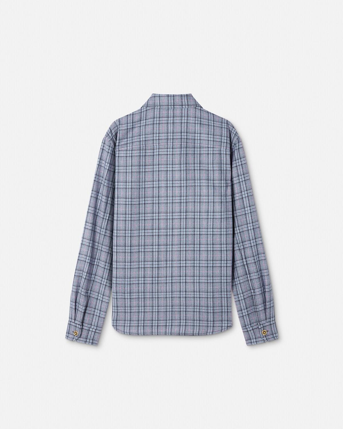 Checked Wool Flannel Zip Overshirt - Image 3