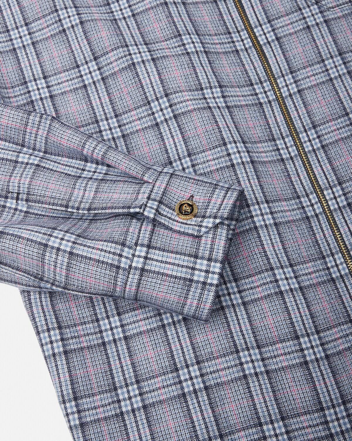 Checked Wool Flannel Zip Overshirt - Image 4