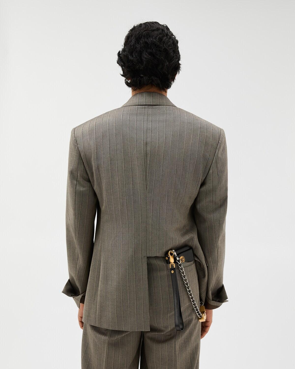 Pinstripe Wool Boxy Blazer - Image 3