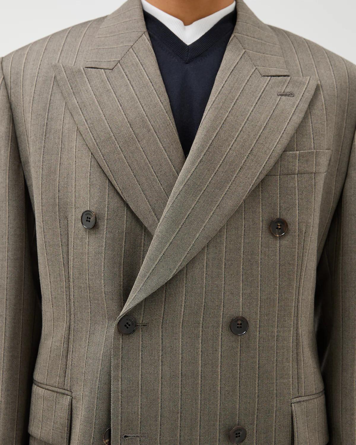 Pinstripe Wool Boxy Blazer - Image 5