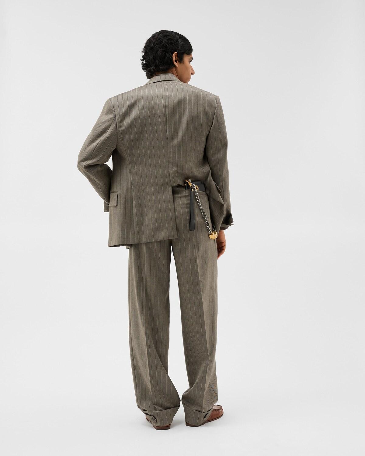 Pinstripe Wool Twill Oversized Pants - Image 3