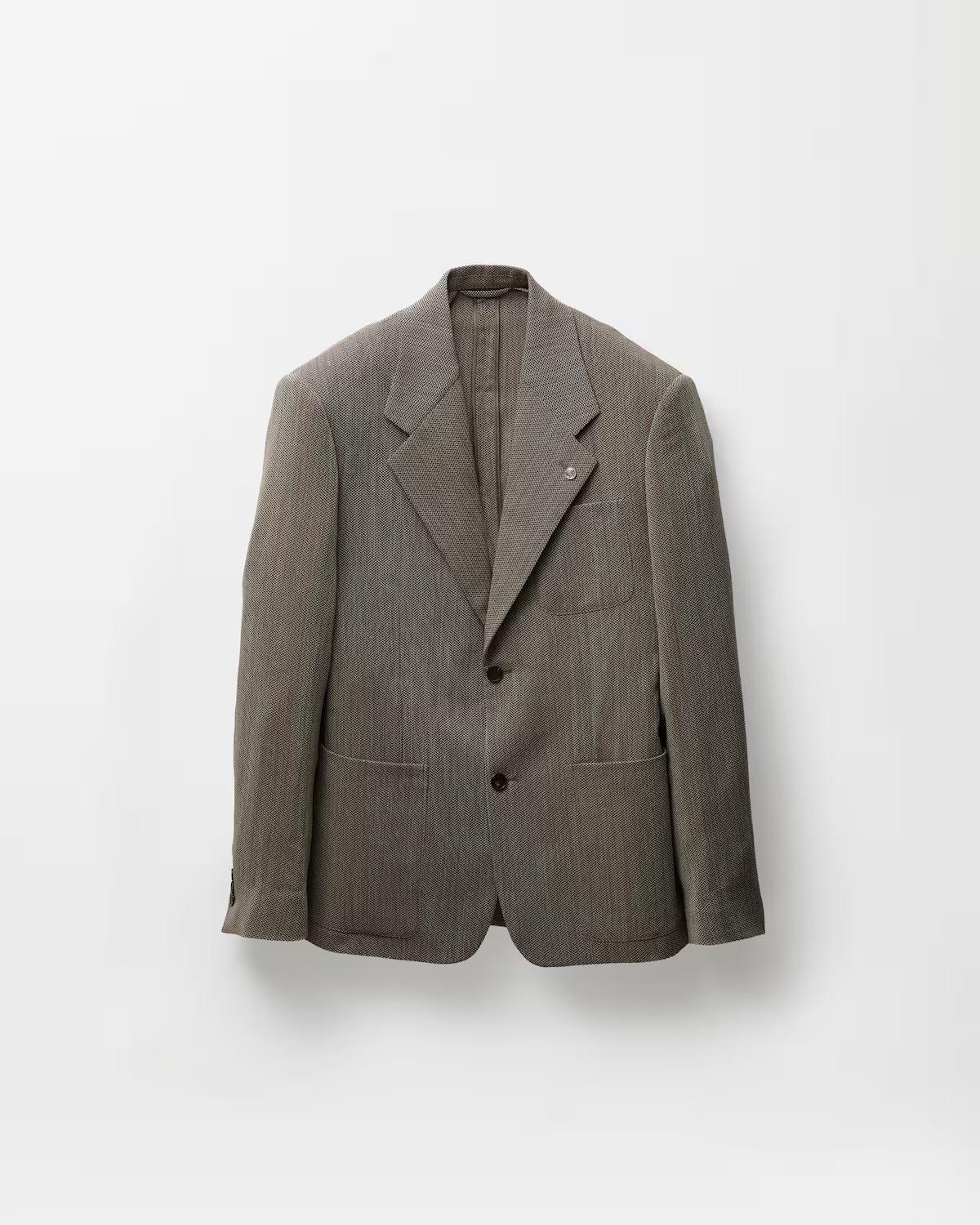 Herringbone Wool Cr??pe Blazer