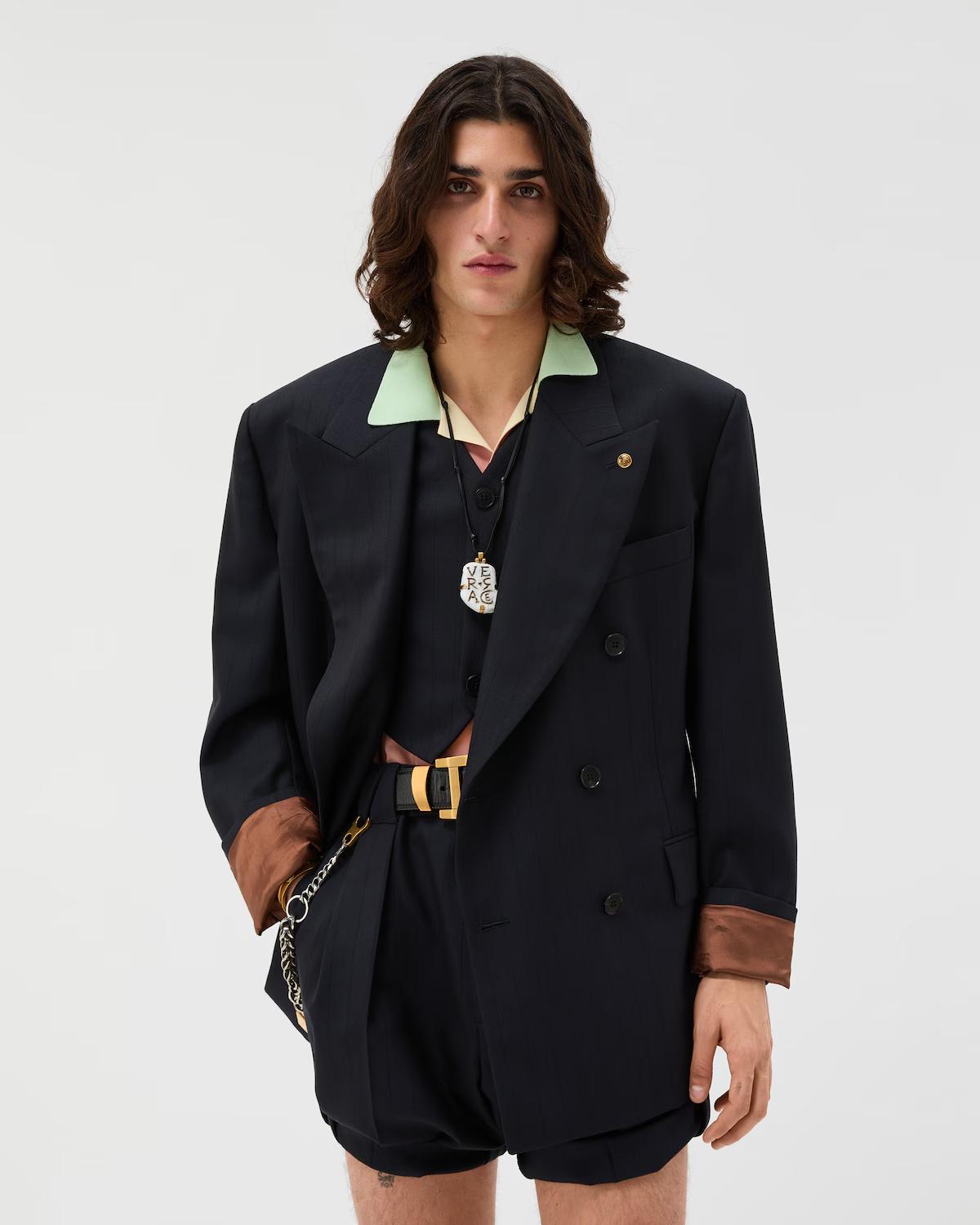 Pinstripe Wool Boxy Blazer - Image 2
