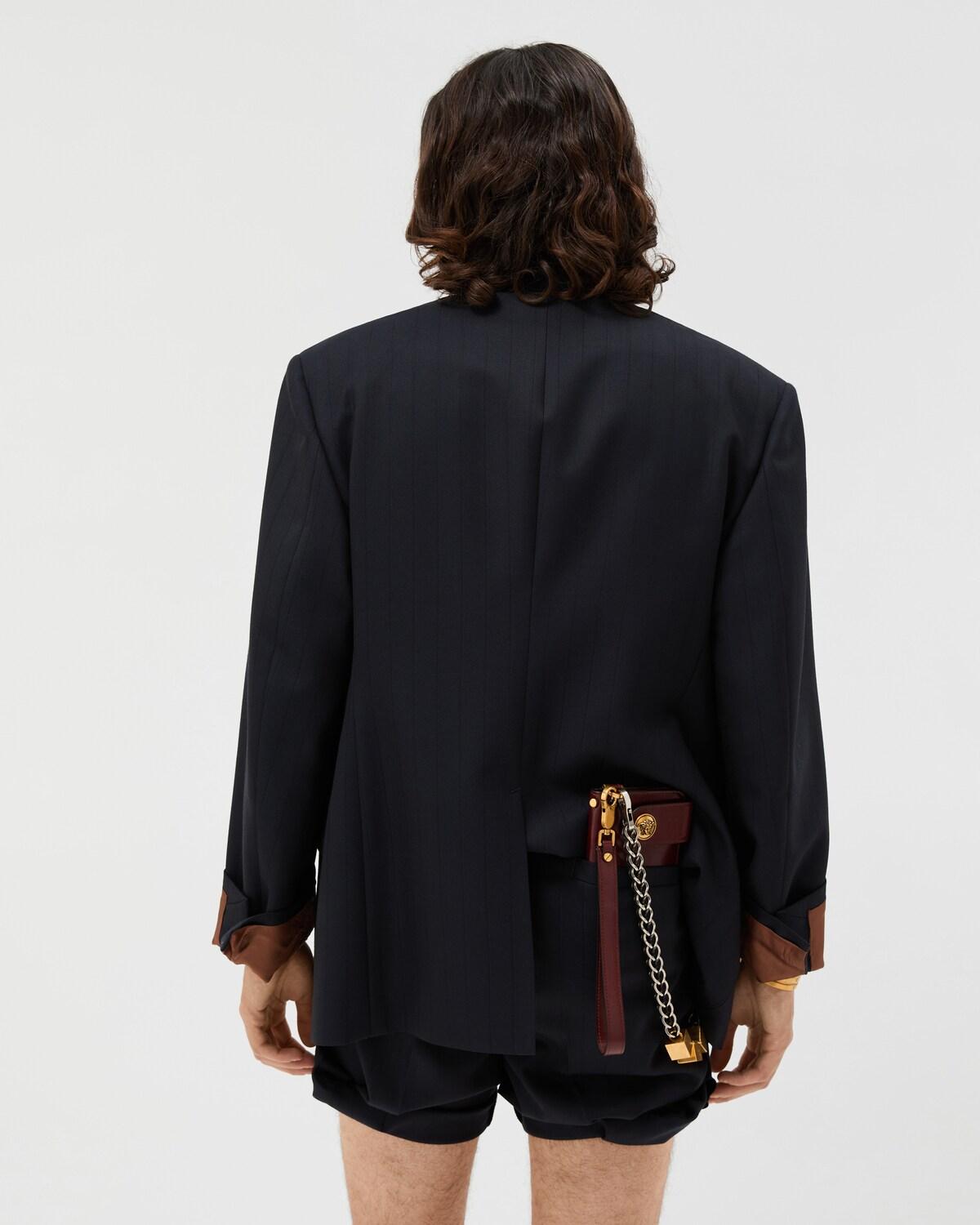 Pinstripe Wool Boxy Blazer - Image 3