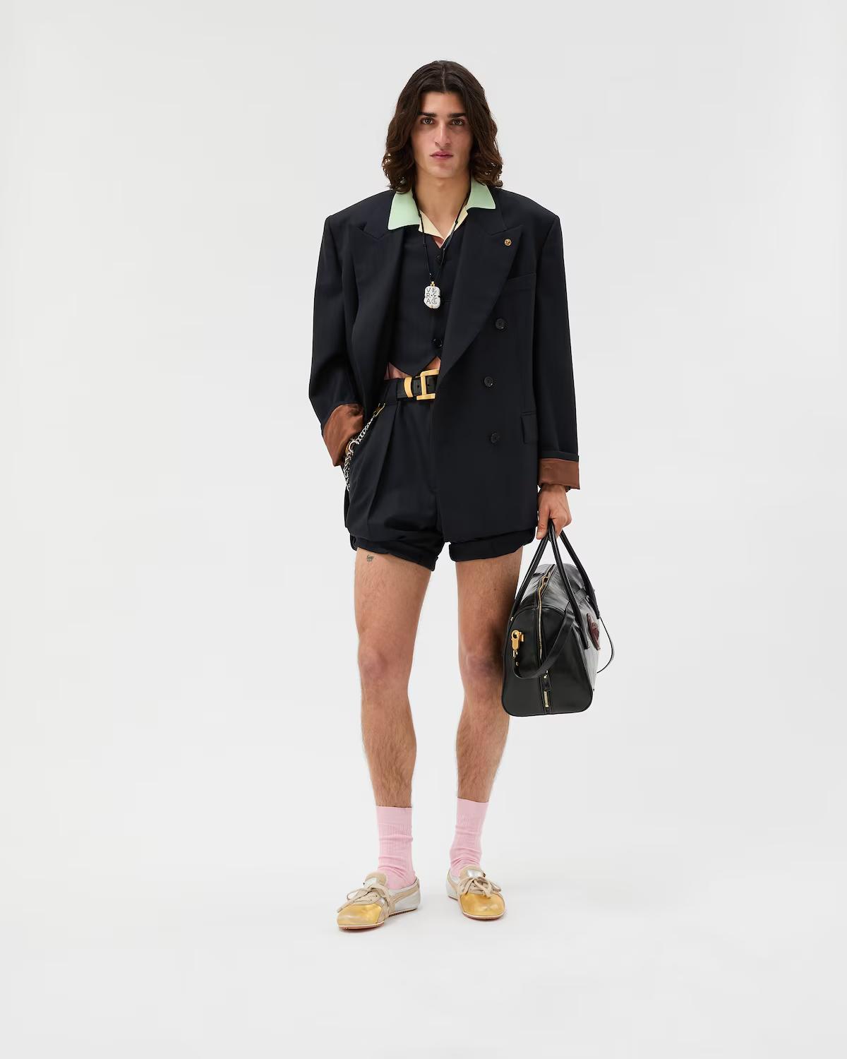 Pinstripe Wool Boxy Blazer - Image 6