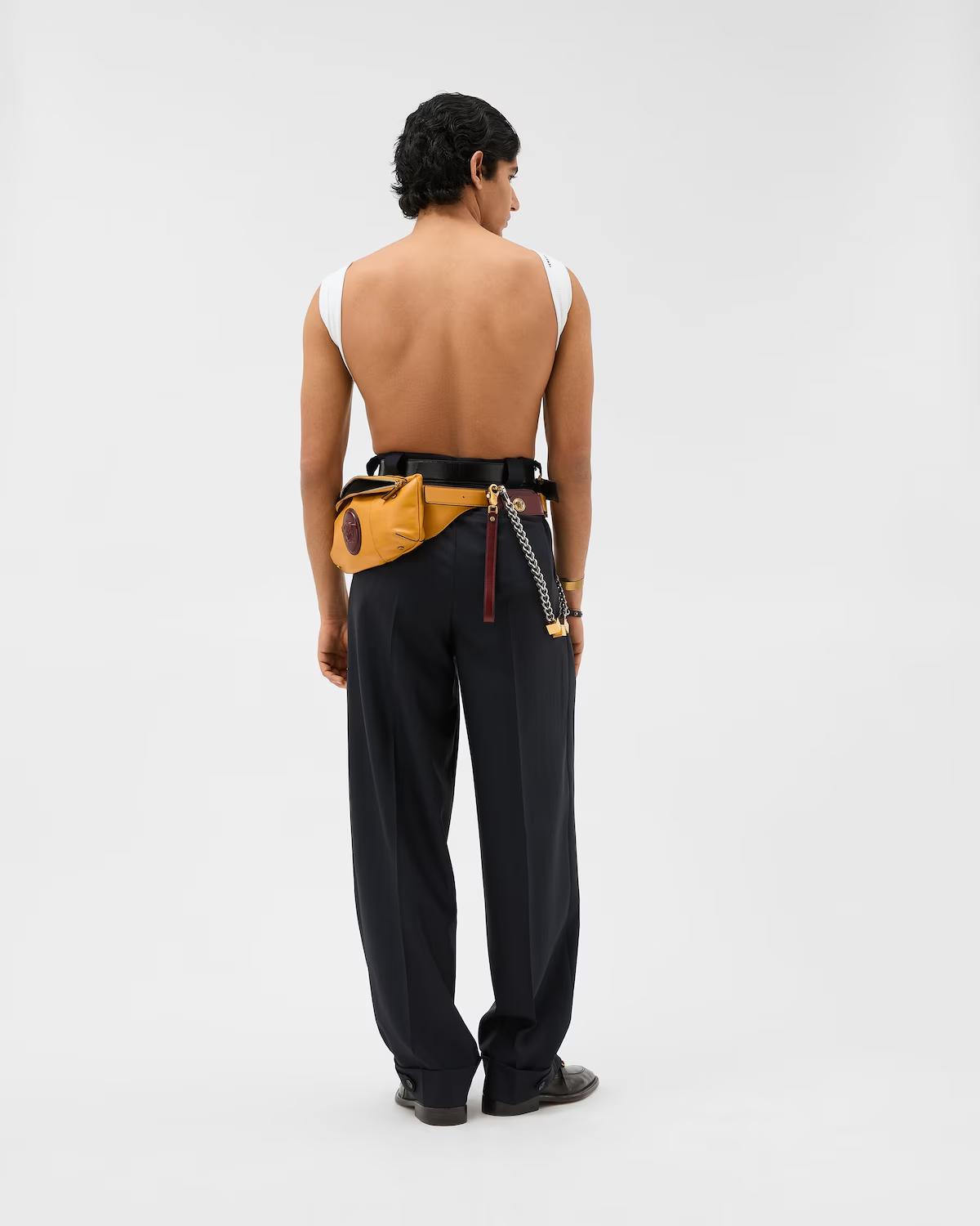 Pinstripe Wool Twill Oversized Pants - Image 3