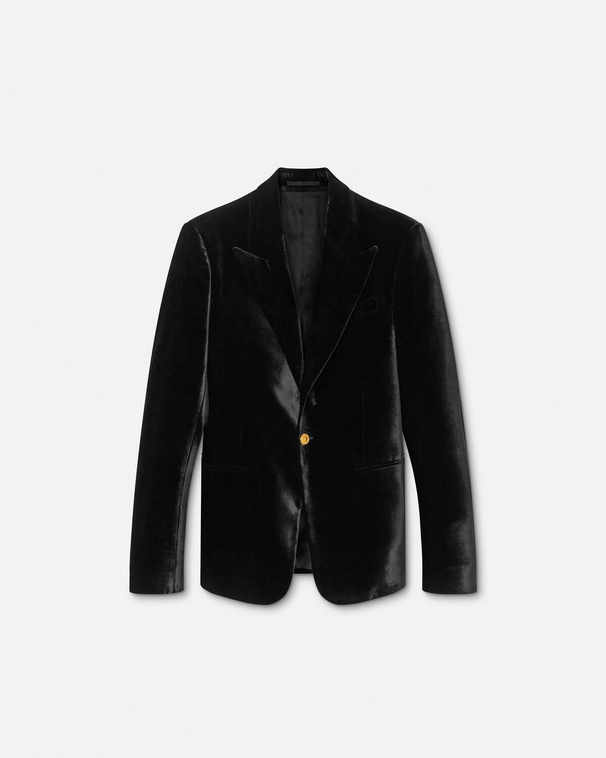 Velvet Single-Breasted Blazer