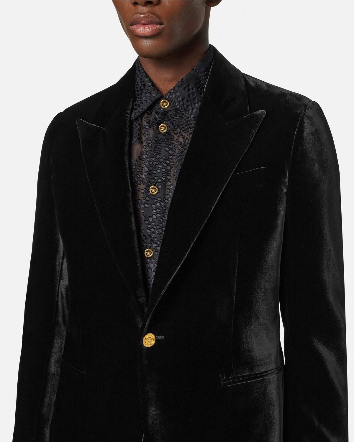 Velvet Single-Breasted Blazer - Image 3