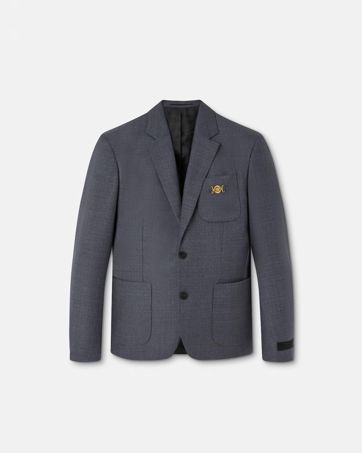 Micro-Checked Wool Blazer