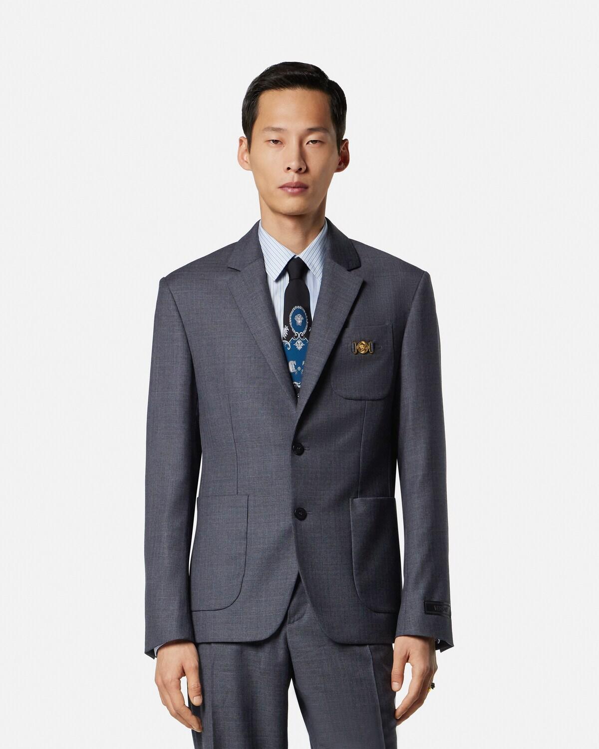 Micro-Checked Wool Blazer - Image 4