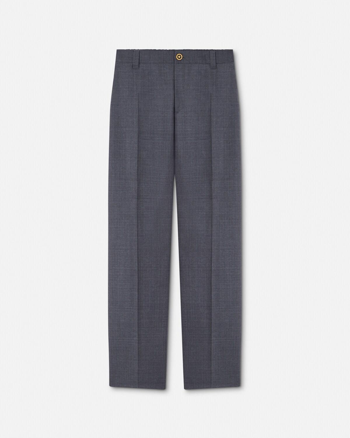 Micro-Checked Wool Jogger Pants