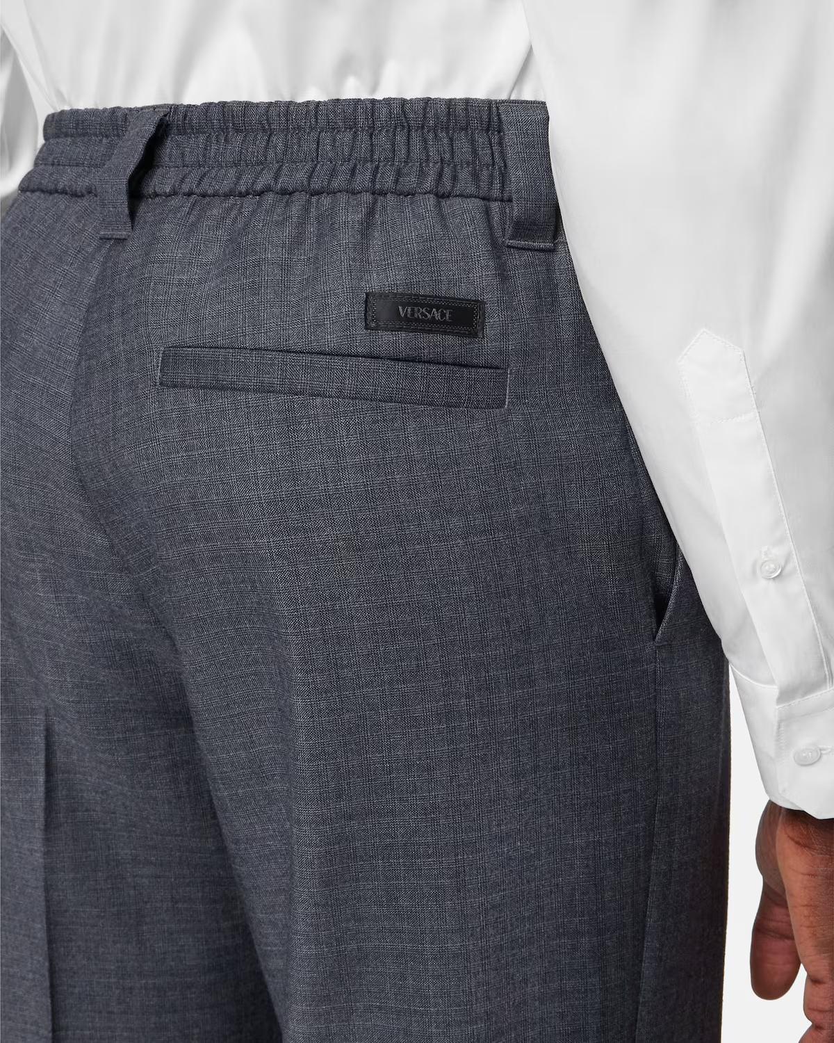 Micro-Checked Wool Jogger Pants - Image 3