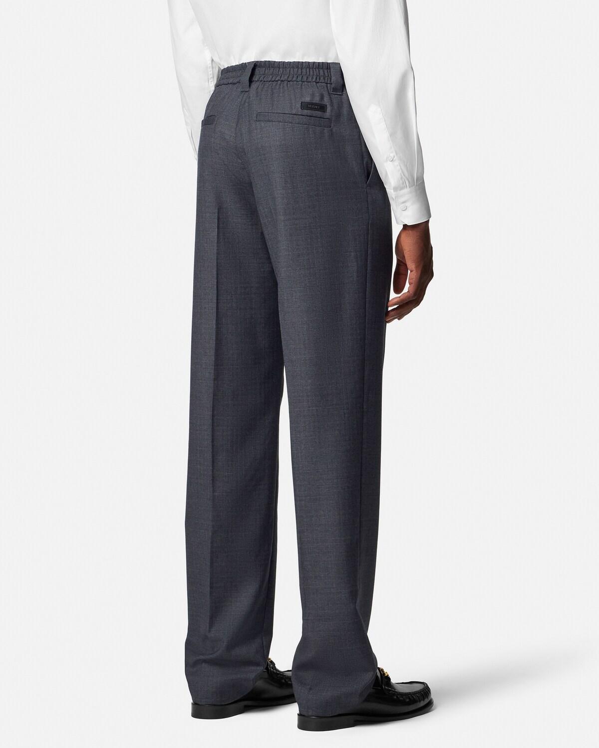 Micro-Checked Wool Jogger Pants - Image 5