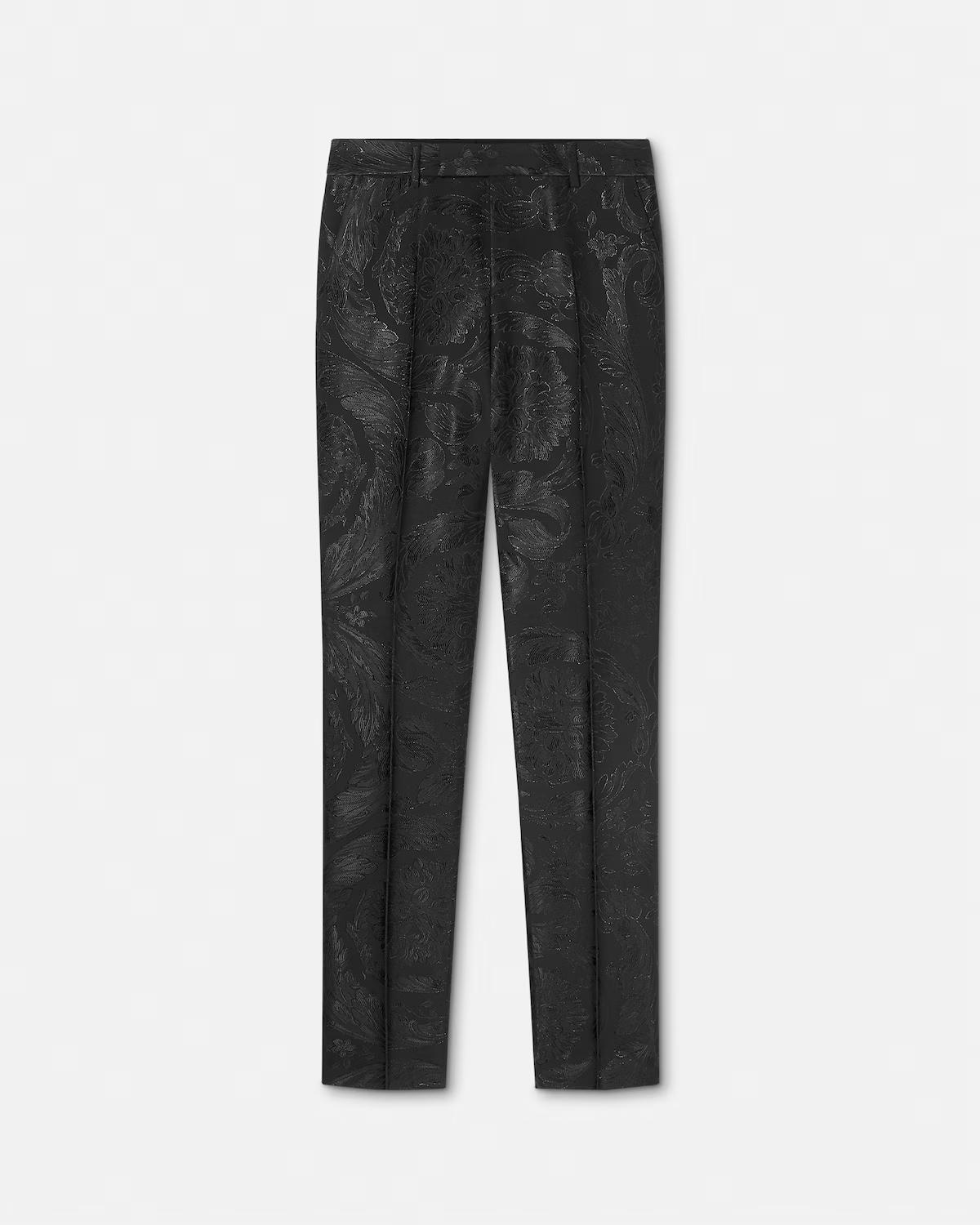 Jacquard Wool-Viscose Slim Formal Pants