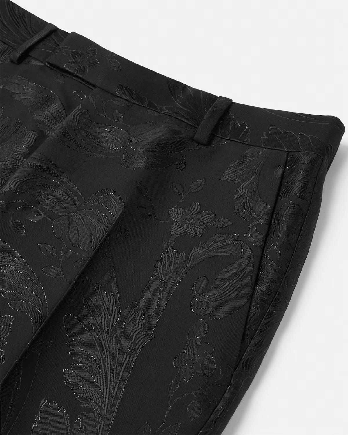 Jacquard Wool-Viscose Slim Formal Pants - Image 2