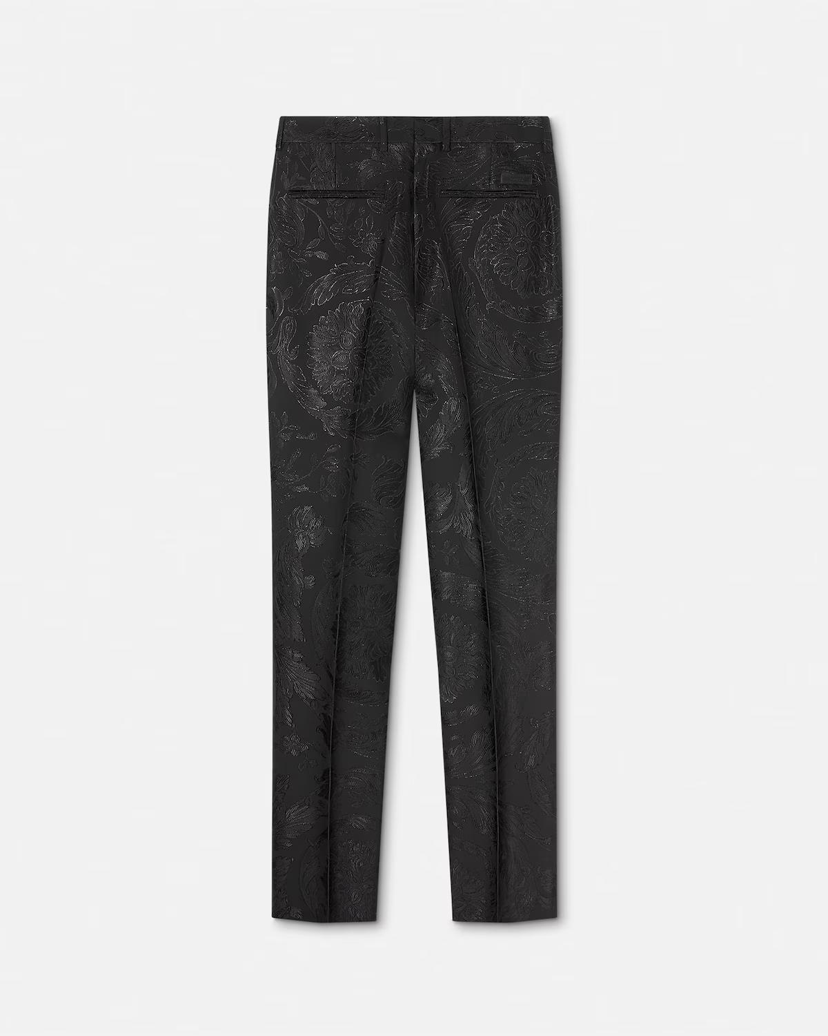 Jacquard Wool-Viscose Slim Formal Pants - Image 3