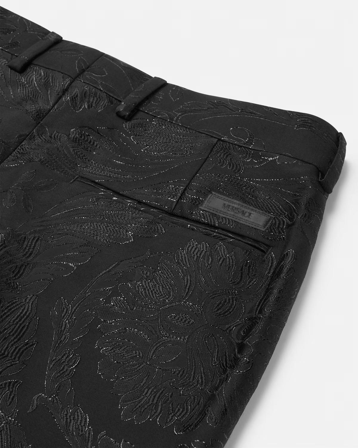 Jacquard Wool-Viscose Slim Formal Pants - Image 4