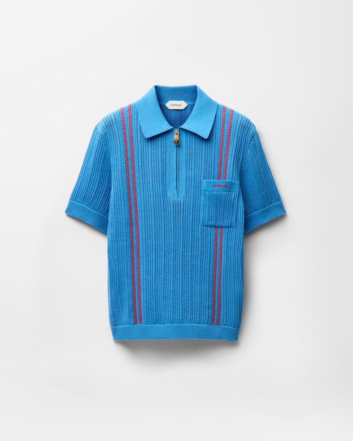 Embroidered Logo Cotton Knit Polo Shirt