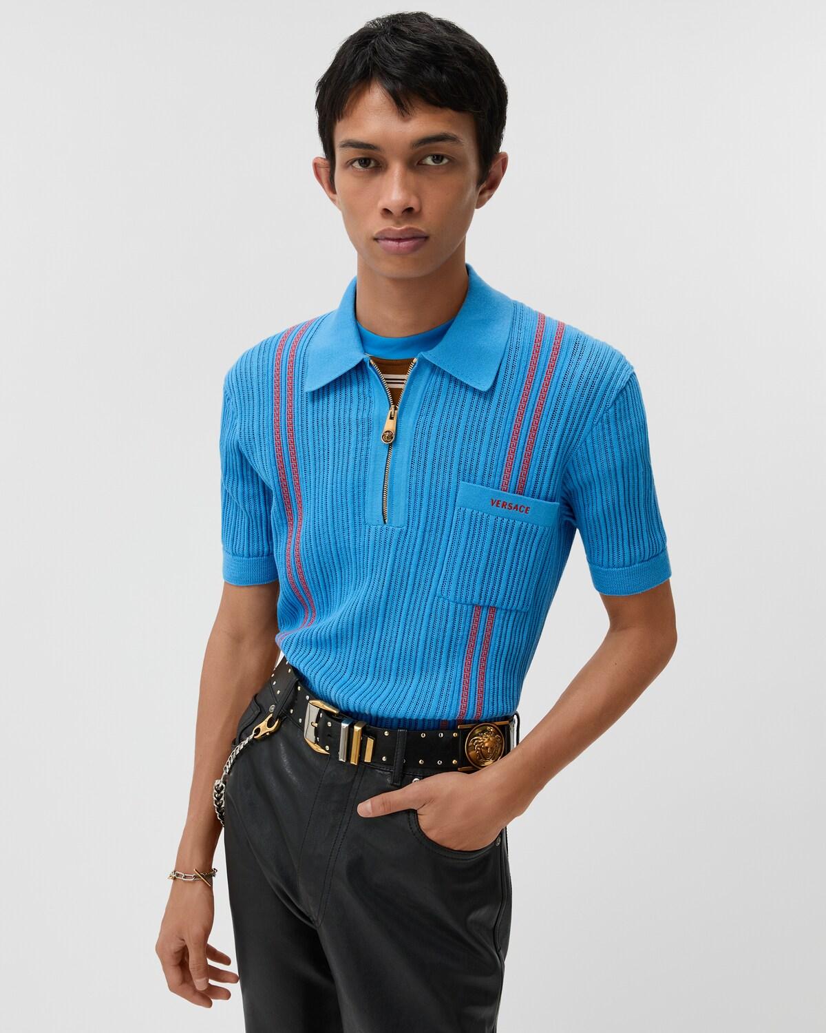 Embroidered Logo Cotton Knit Polo Shirt - Image 2