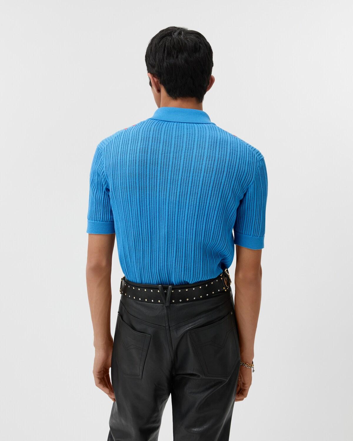 Embroidered Logo Cotton Knit Polo Shirt - Image 3