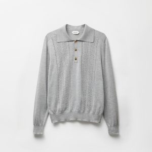 Silk-Cotton Knit Polo