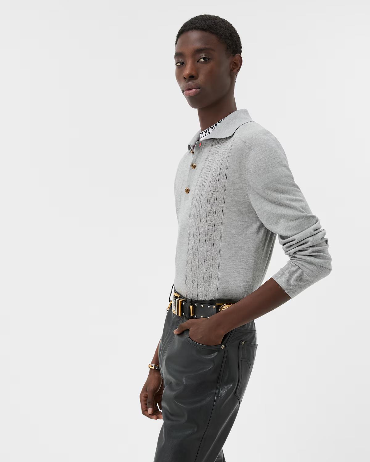 Silk-Cotton Knit Polo - Image 4