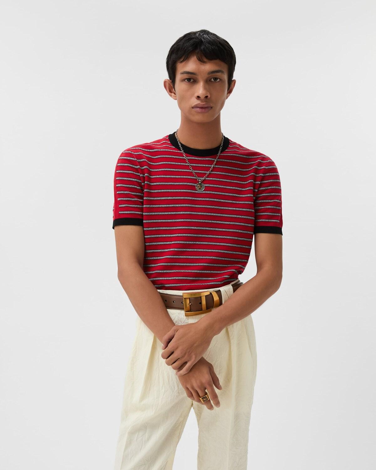 Jacquard Cotton-Blend Knit T-Shirt - Image 2