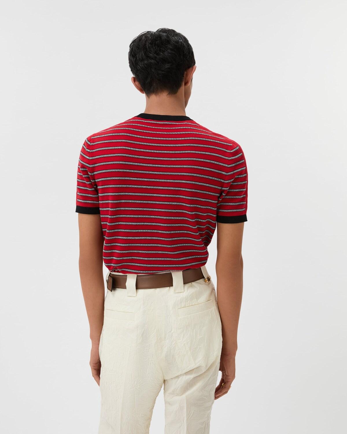 Jacquard Cotton-Blend Knit T-Shirt - Image 3