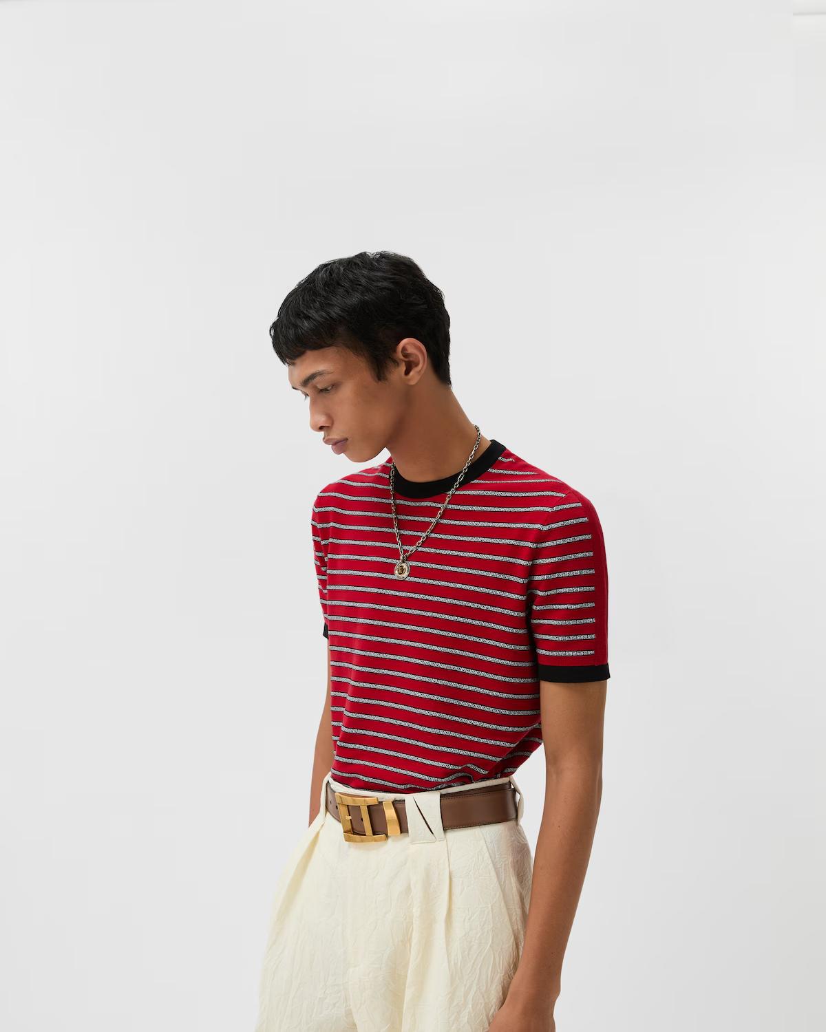 Jacquard Cotton-Blend Knit T-Shirt - Image 4
