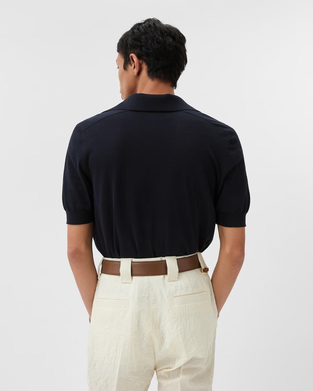 Silk-Cotton Knit Polo - Image 3