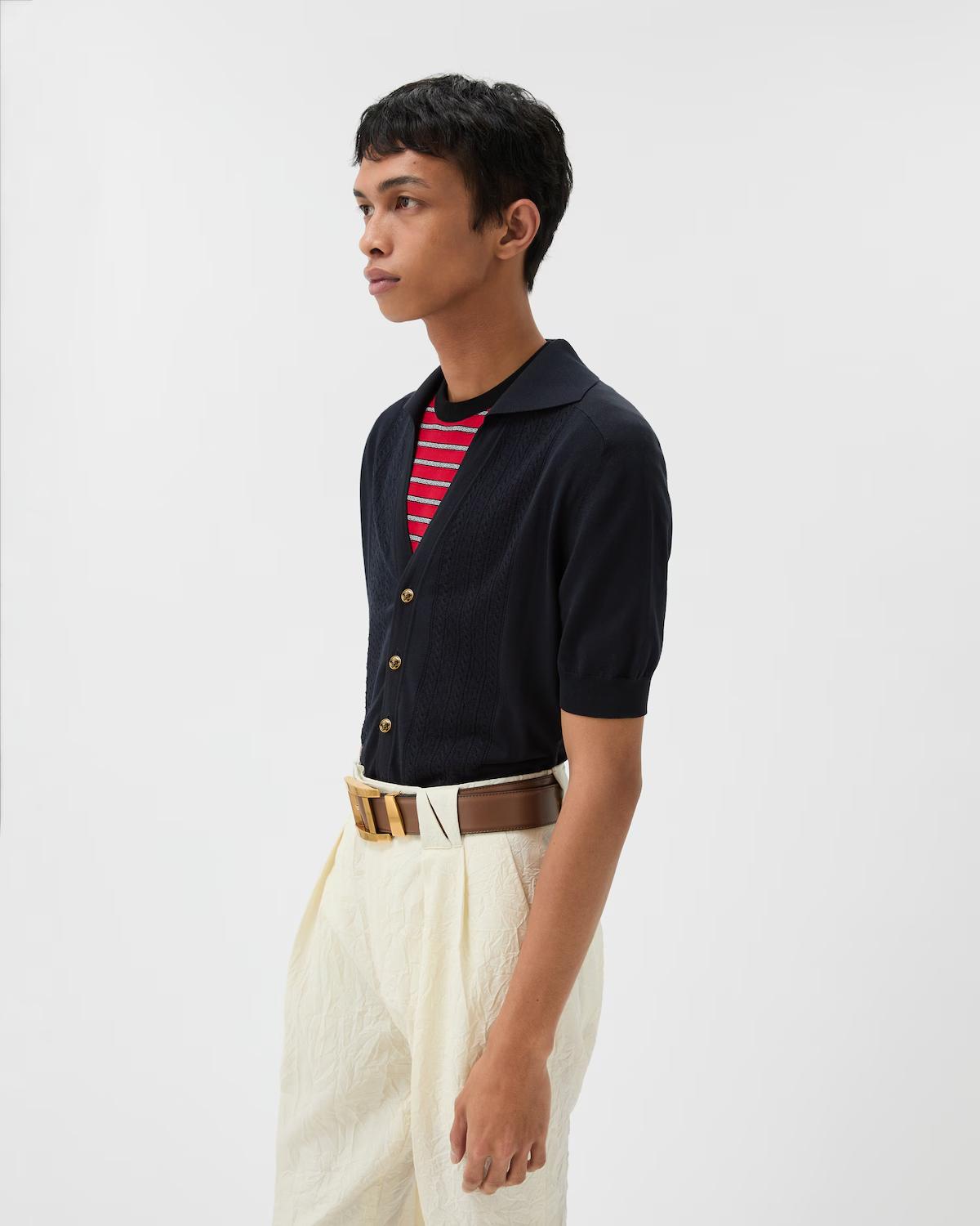 Silk-Cotton Knit Polo - Image 4