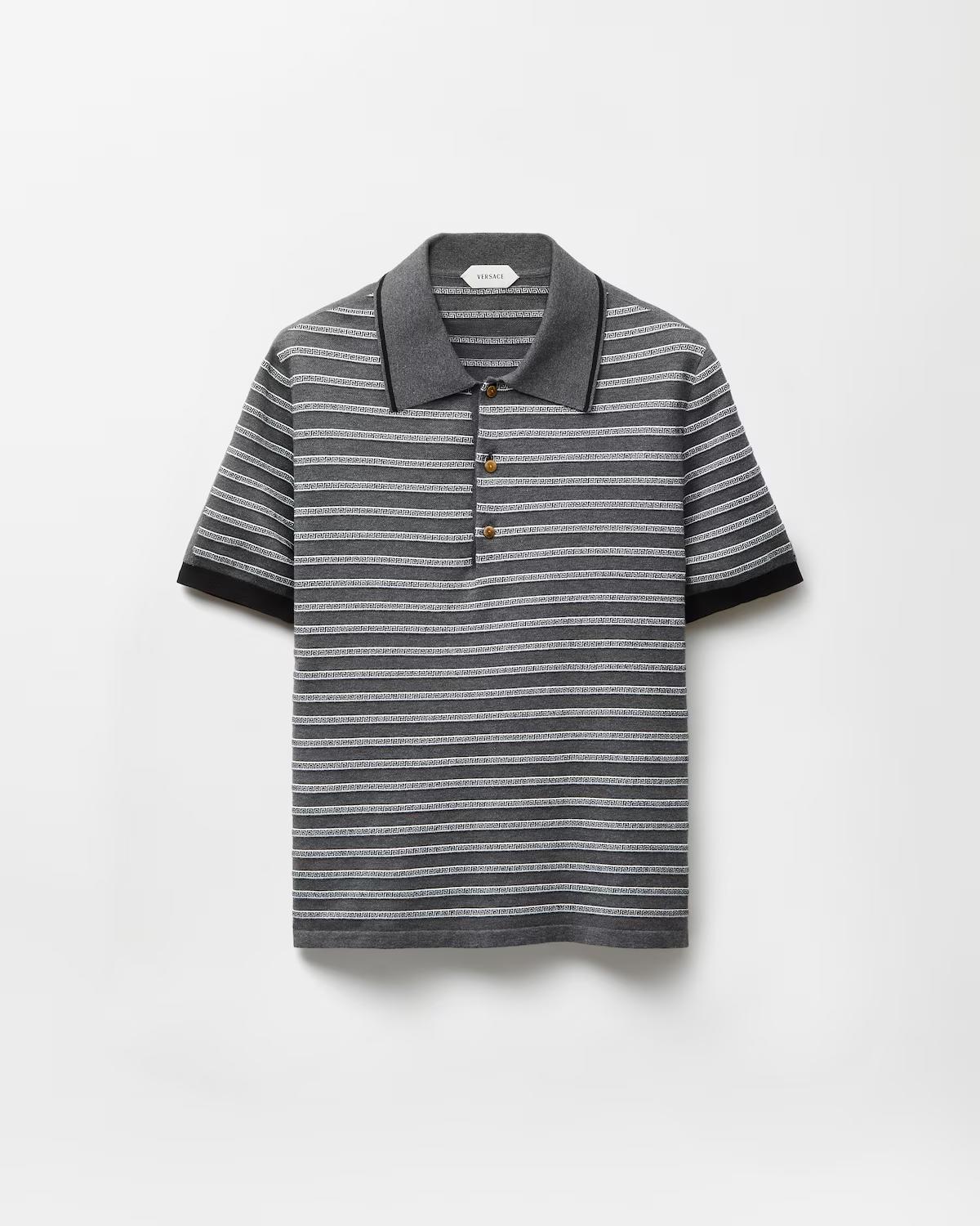 Jacquard Cotton-Blend Knit Polo