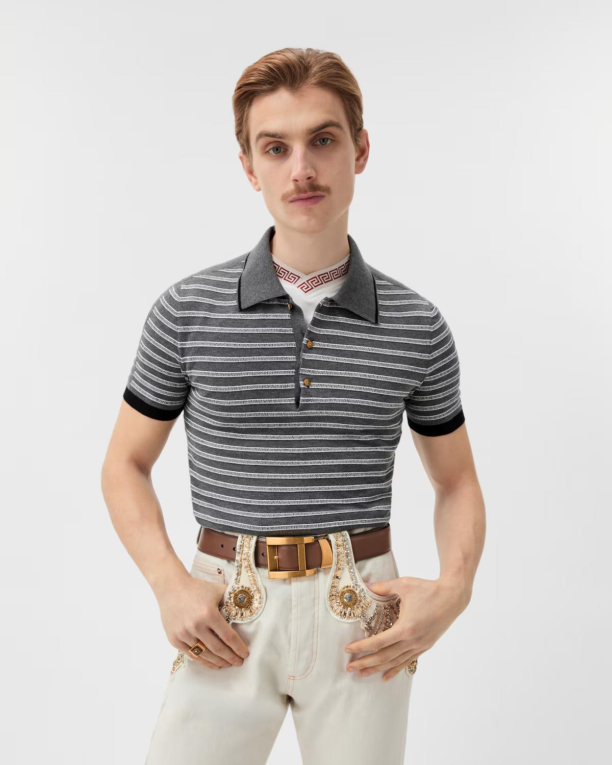 Jacquard Cotton-Blend Knit Polo - Image 2