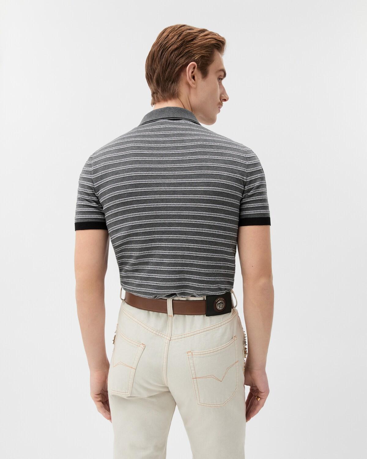 Jacquard Cotton-Blend Knit Polo - Image 3