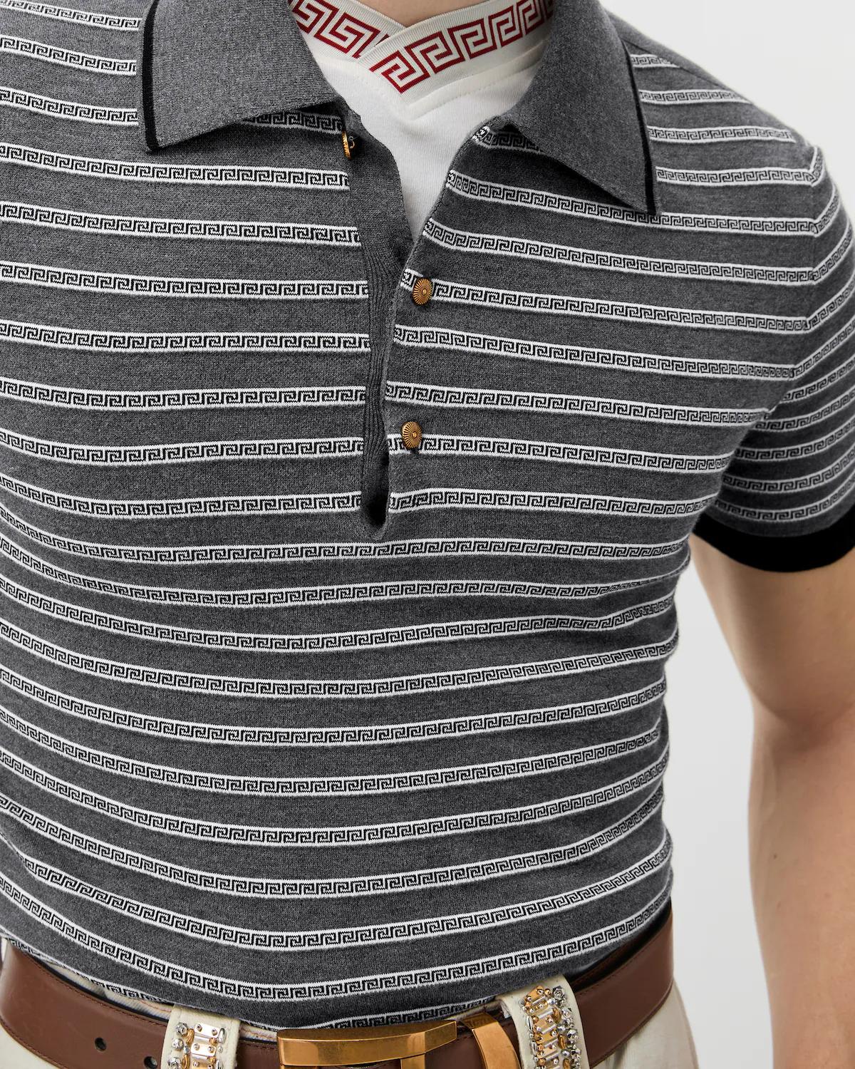 Jacquard Cotton-Blend Knit Polo - Image 5